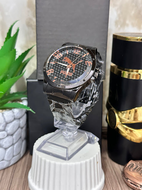 PUMA Negro Esfera Negra Detalles Oro RoSA