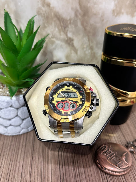 JOEFOX Bicolor Esfera Dorada Detalle Rojo