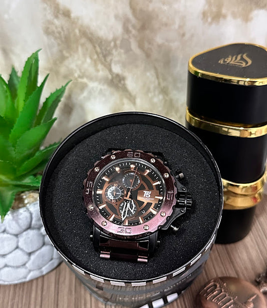 JOEFOX Negro con Vinotinto Esfera Negra y Bronce