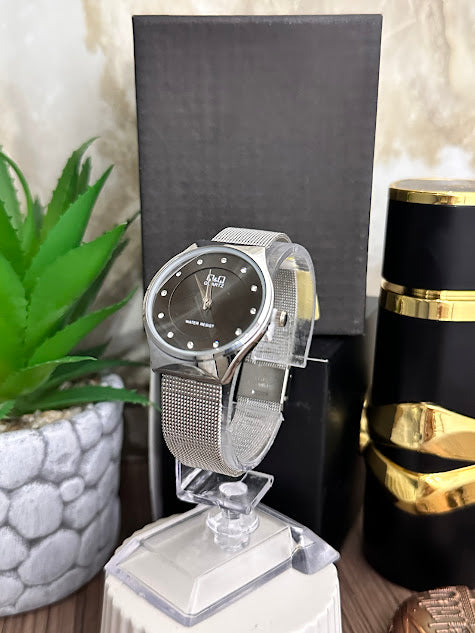 QYQ Dama Plateado Esfera Negra