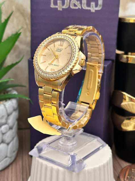 QYQ DAMA DORADO ESFERA DORADA BORDE DIAMANTE