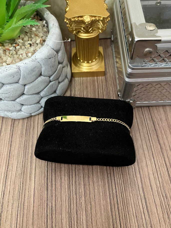PULSERA 1X1 PLACA 16CM ORO LAMINADO