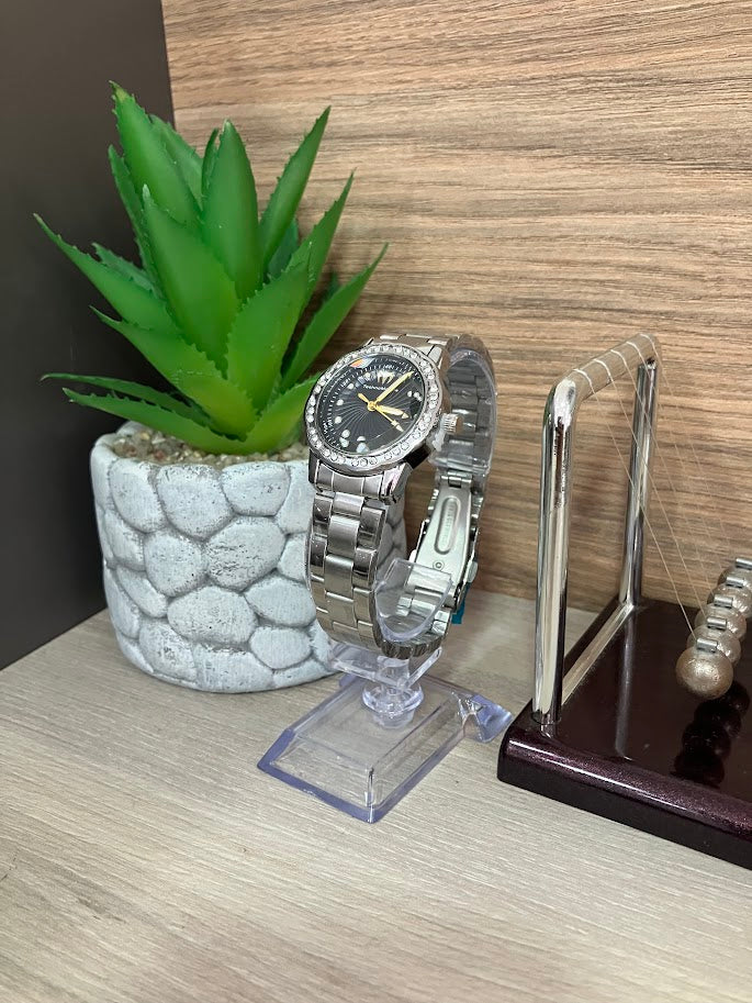 RELOJ TECHNOMARIN PLATEADO ESFERA NEGRA