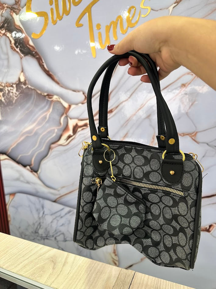 BOLSO DAMA NEGRO VIVOS DORADOS