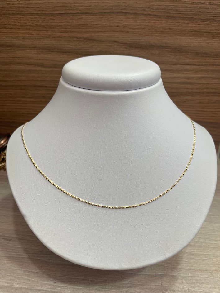 CADENA PLANA FINA 1MM 50CM ORO LAMINADO