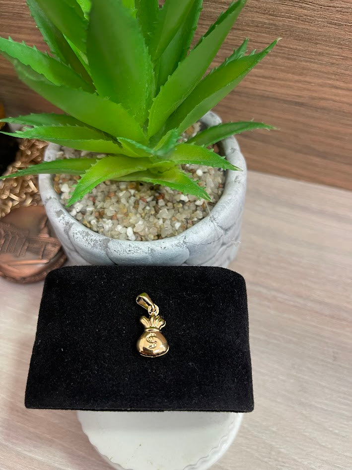 DIJE BOLSA DINERO ORO LAMINADO