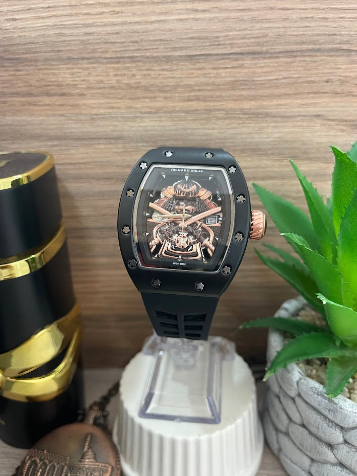 RELOJ RICHARD MILLE NEGRO Y ORO ROSA