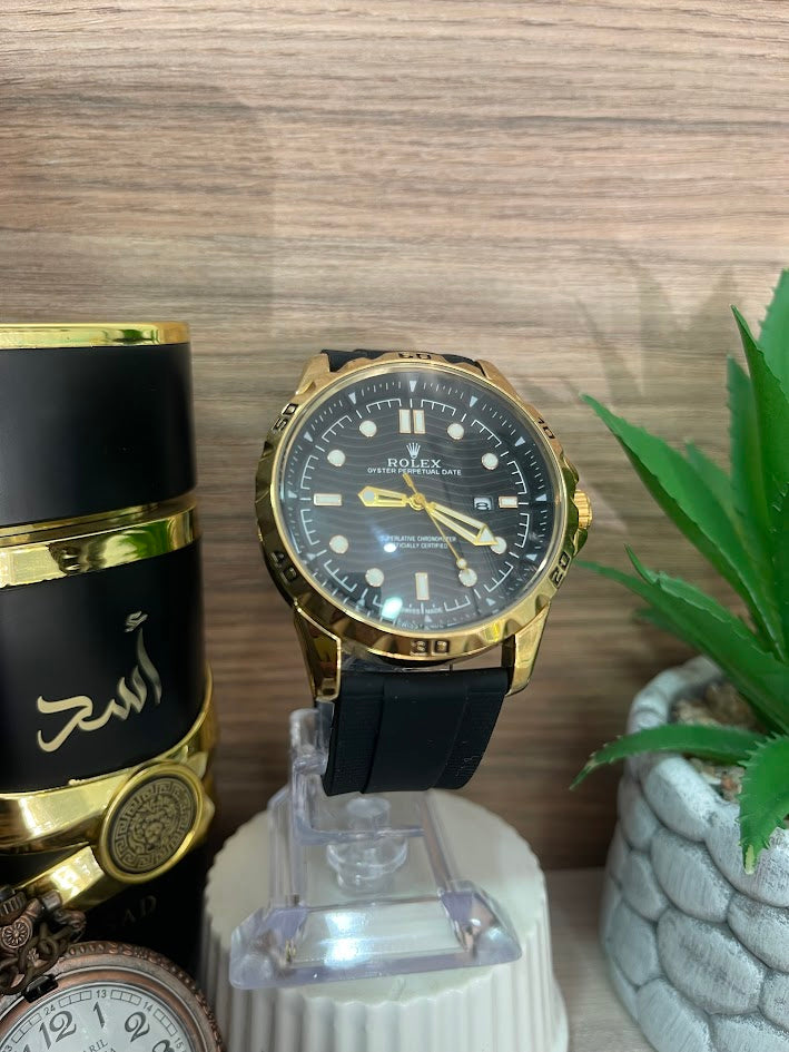 RELOJ ROLEX MANILLA SILICONA NEGRA