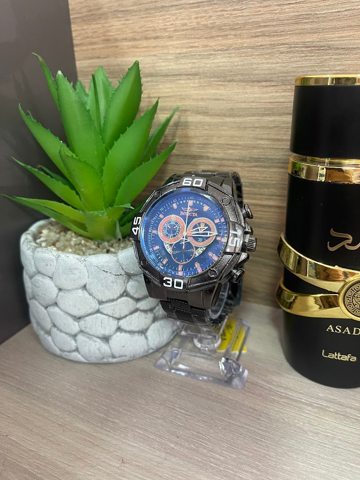 RELOJ INVICTA NEGRO INCLUYE CAJA