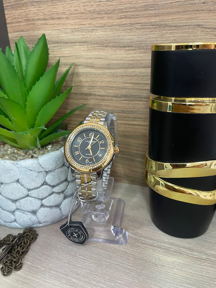 RELOJ LIMITED DAMA BICOLOR PIEDRAS