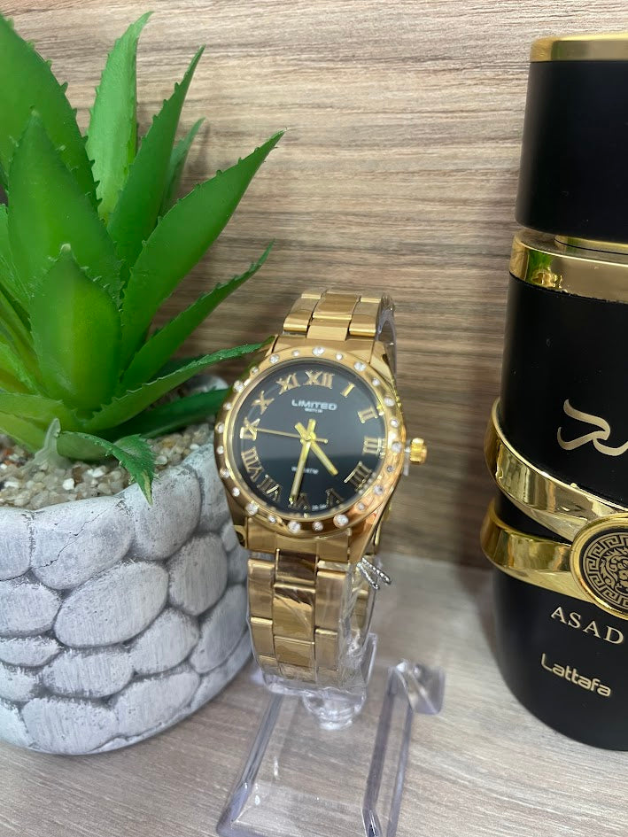 RELOJ LIMITED DAMA DORADO NUMEROS ROMANOS