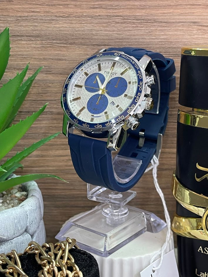 RELOJ TISSOT AZUL CAJA PLATEADA