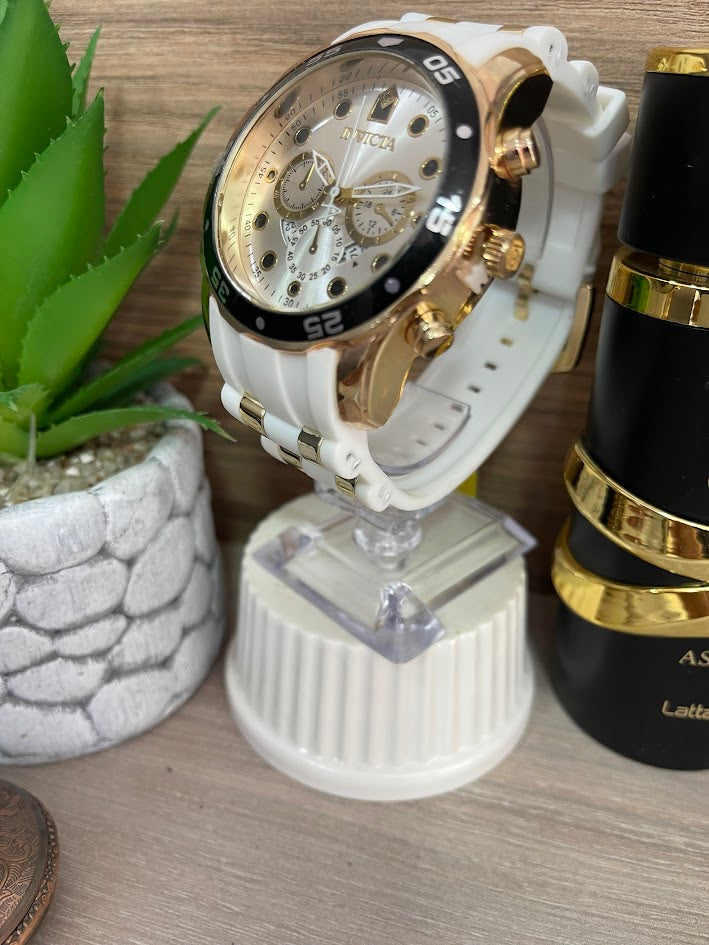RELOJ INVICTA MANILLA DE SILICONA BLANCO
