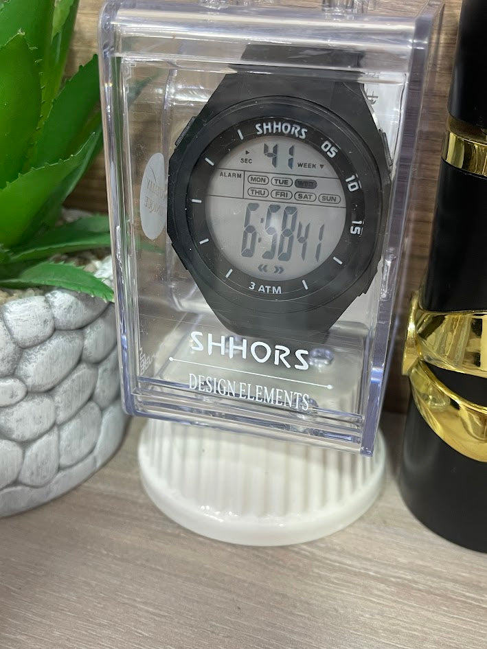 RELOJ DIGITAL CONTRA AGUA NEGRO