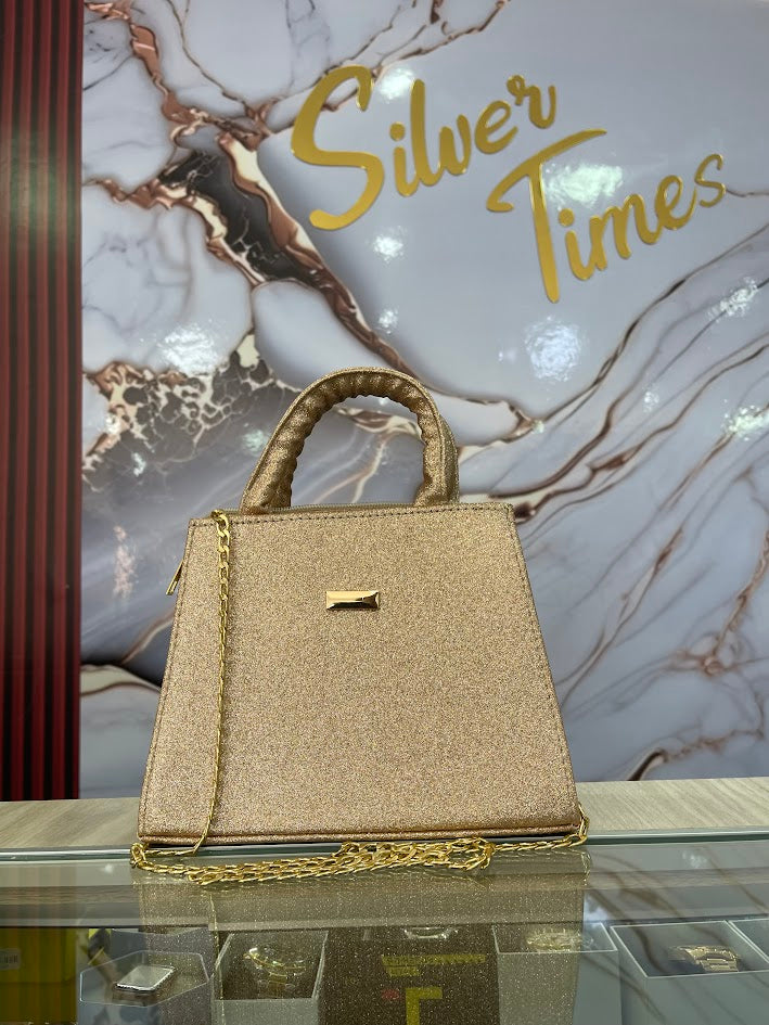 BOLSO DAMA ESCARCHADO DORADO