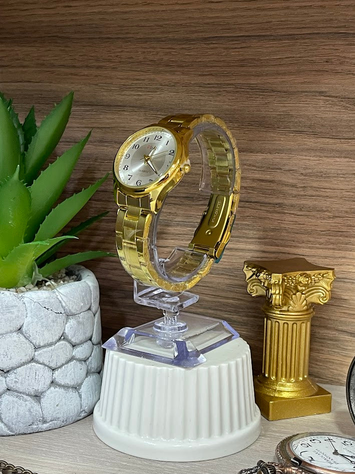 RELOJ PLUSS DORADO REDONDO