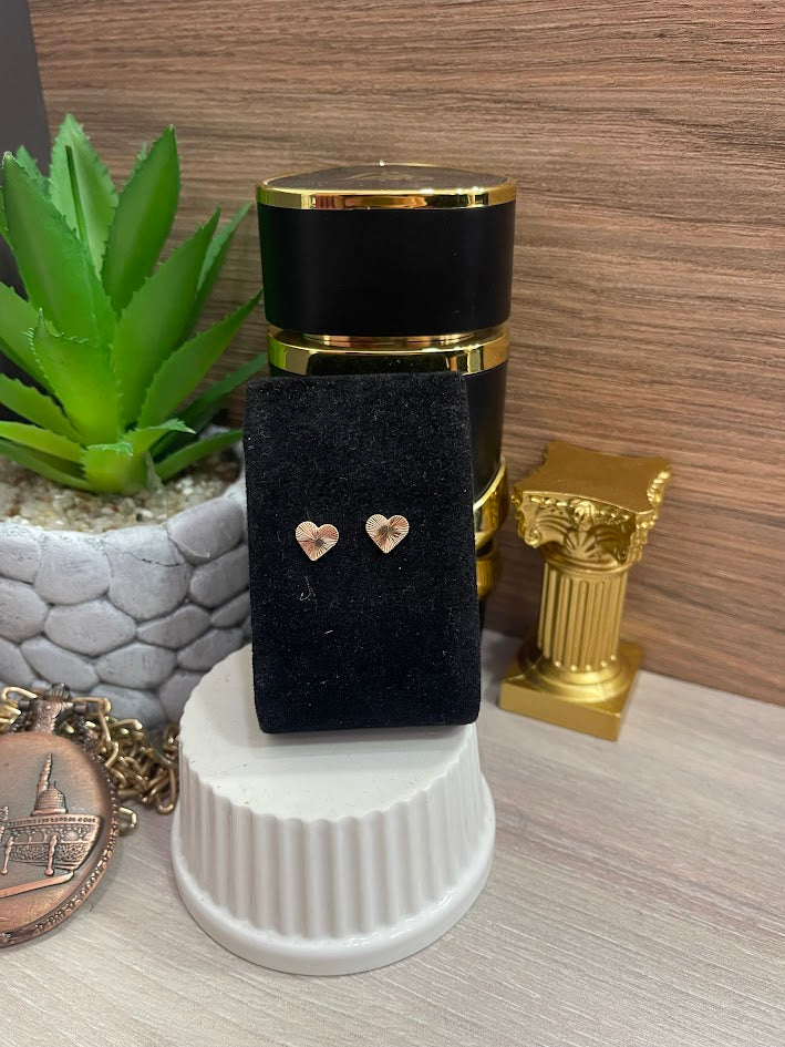 TOPO CORAZON DIAMANTADO 8MM ORO LAMINADO