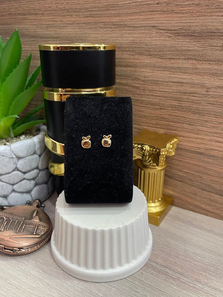 TOPO MANZANA LISA 6X8MM ORO LAMINADO
