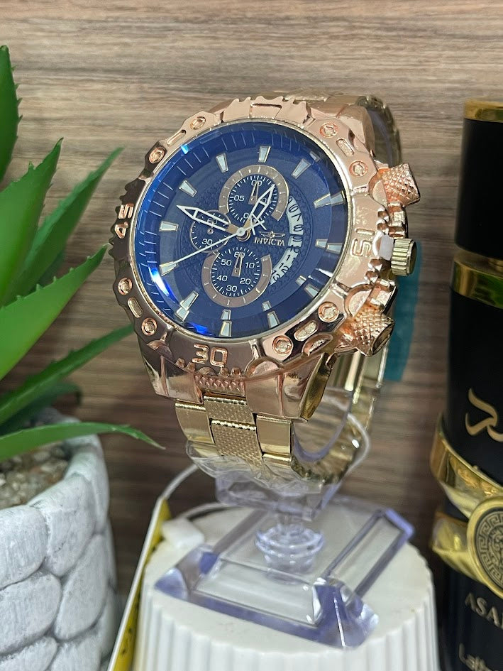 RELOJ INVICTA DORADO ESFERA AZUL
