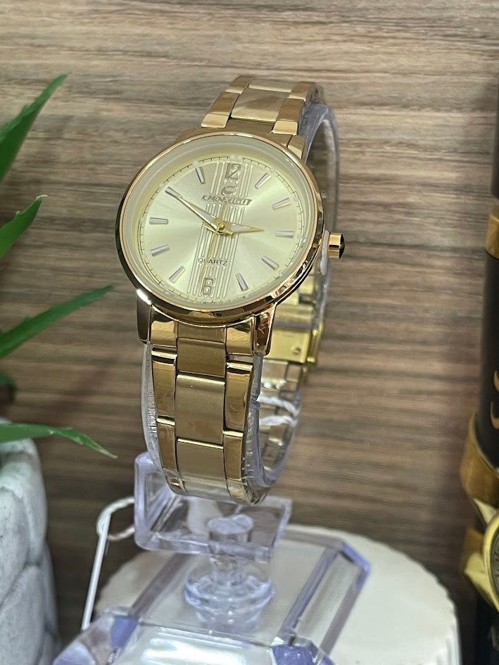 RELOJ CHAXIGO DAMA DORADO REDONDO