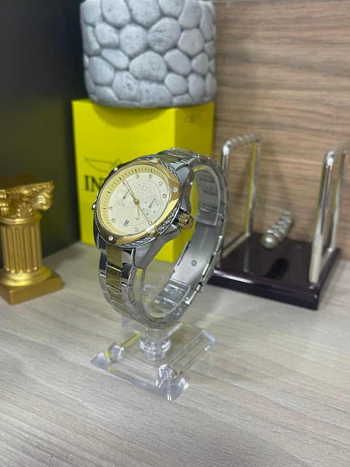 RELOJ INVICTA BICOLOR ESFERA DORADA