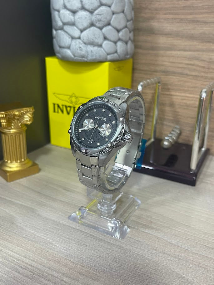 INVICTA PLATEADO ESFERA NEGRA