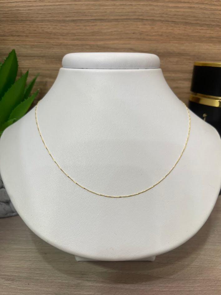 CADENA VENECIANA 0.6 ENTORCHADA FINA 45CM ORO LAMINADO