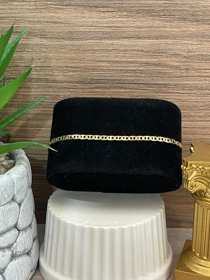PULSERA ESCALERA PLANA 18CM ORO LAMINADO