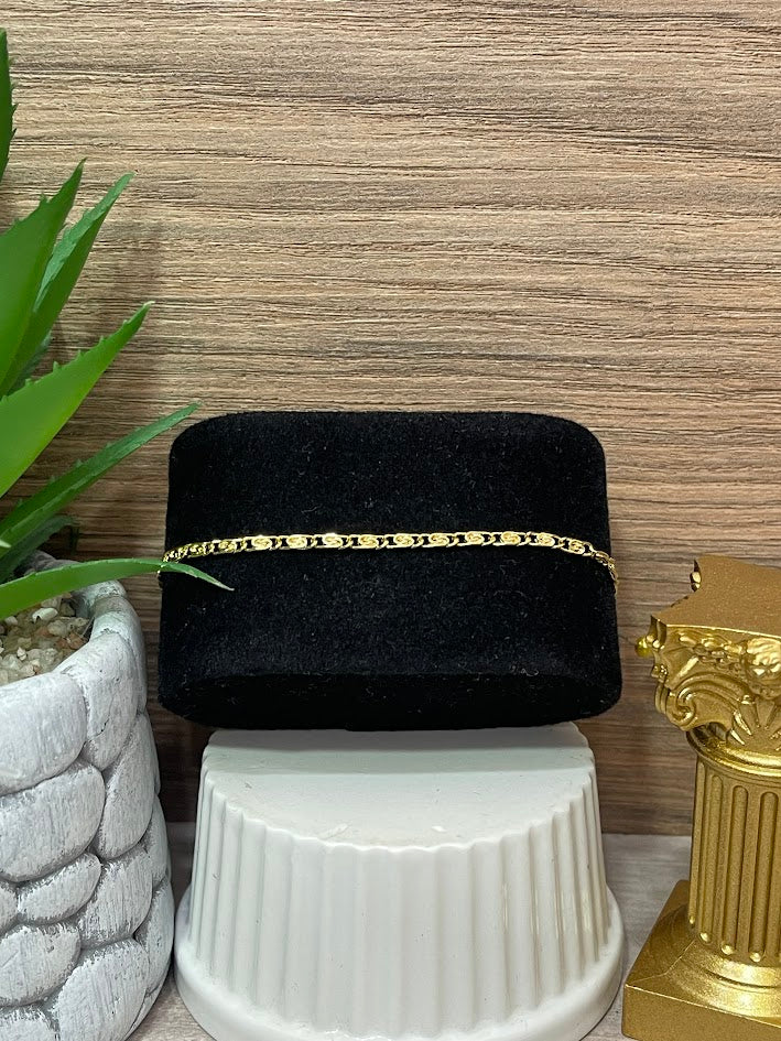 PULSERA HILO CARACOL 2.2MM 18CM ORO LAMINADO