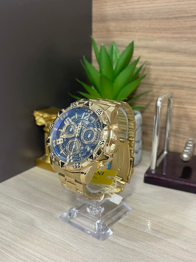 RELOJ INVICTA DORADO ESFERA AZUL CABALLERO