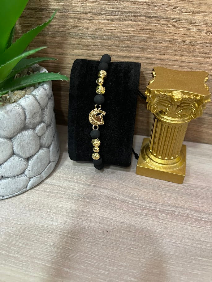 PULSERA TEJIDA HERRADURA BALIN 6MM X4 DIAM 5MM X2 LISO