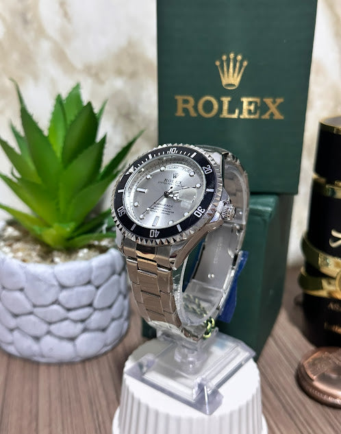 Rolex Plateado Esfera Blanca Semiautomático