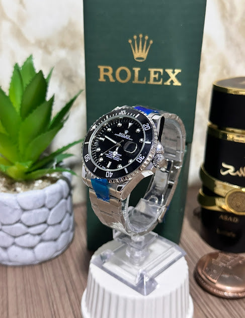 Rolex Plateado Esfera Negra