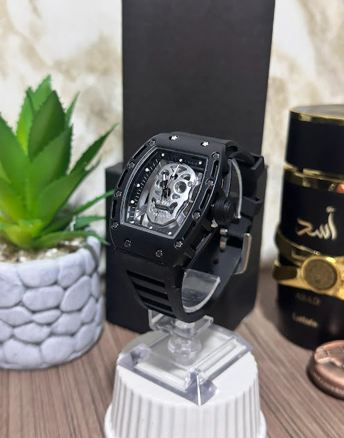 Richard Mille Negro Calavera Plateada