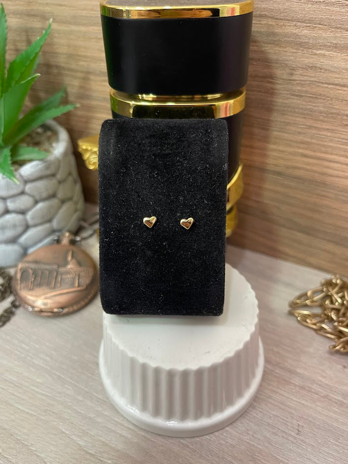 TOPO MINI CORAZON LISO 4MM ORO LAMINADO