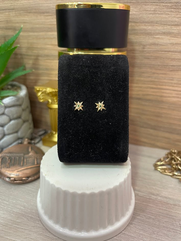 TOPO ESTRELLA MULTI PUNTAS CIRCON X1 ORO LAMINADO