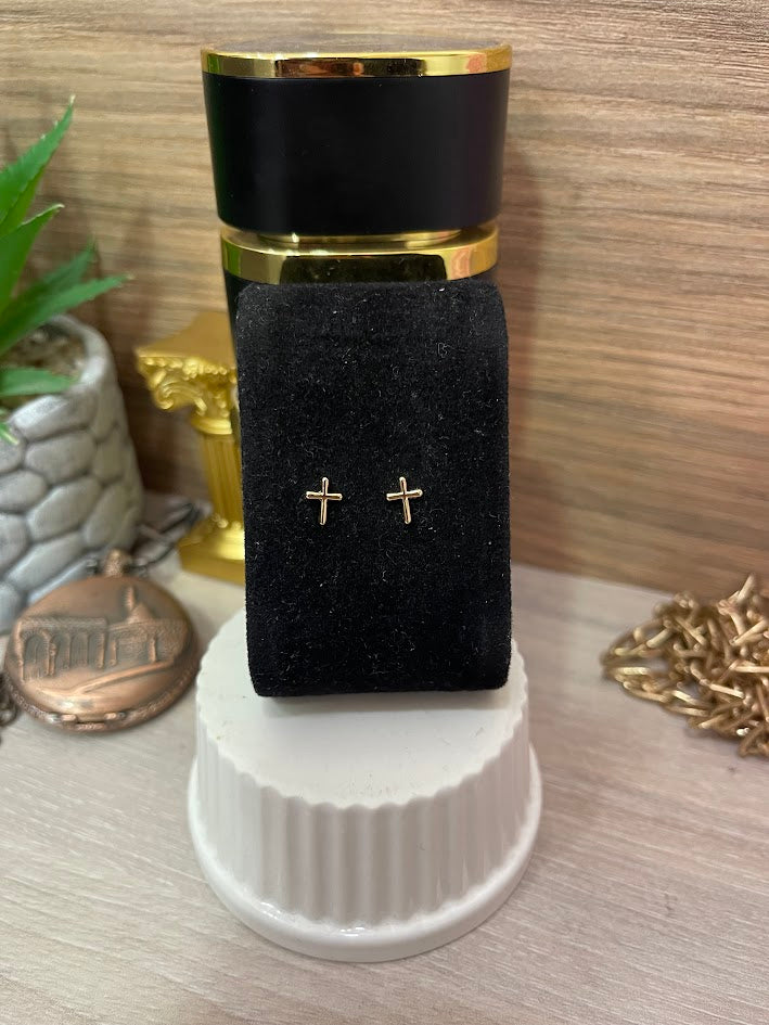 TOPO CRUZ LISA 6X7MM ORO LAMINADO