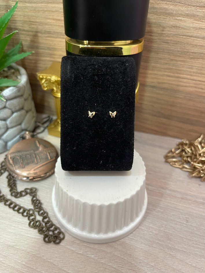 TOPO MARIPOSA MINI CIRCON X1 4MM ORO LAMINADO
