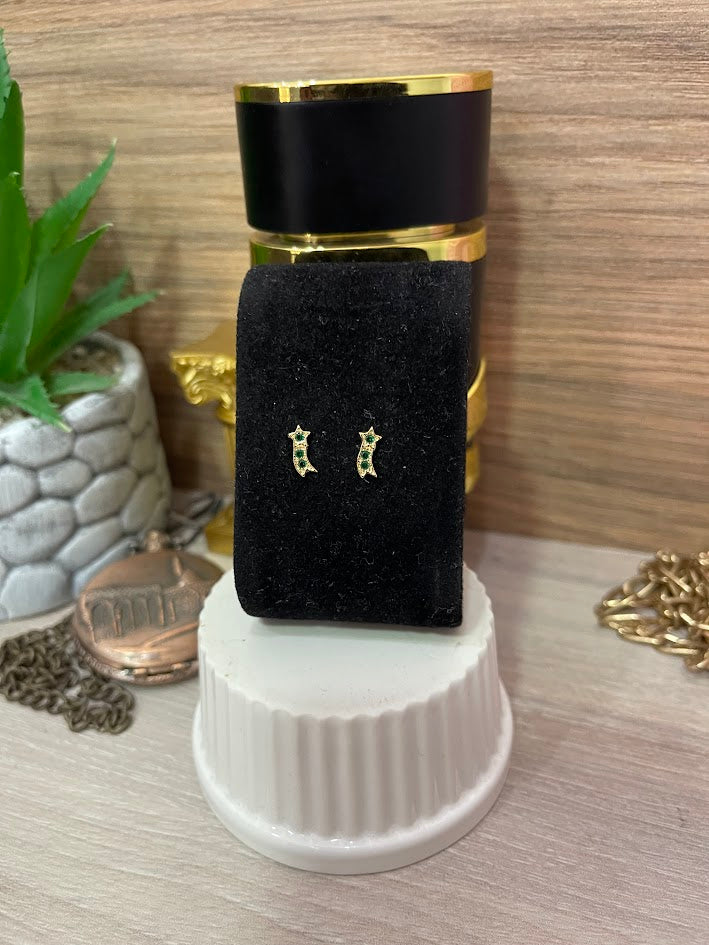 TOPO ESTRELLA FUGAZ CIRCON 4X9MM ORO LAMINADO
