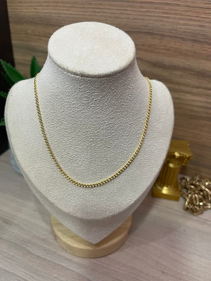 CADENA CUBANA 2.5MM 60CM ORO LAMINADO