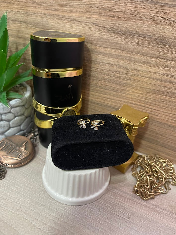 CANDONGA CLICK MOÑO CRISTAL 14MM ORO LAMINADO