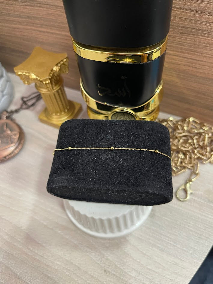TOBILLERA VENECIANA BOLITA 25CM ORO LAMINADO
