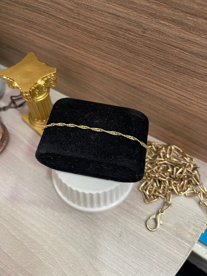 PULSERA SINGAPUR 2MM 18CM ORO LAMINADO