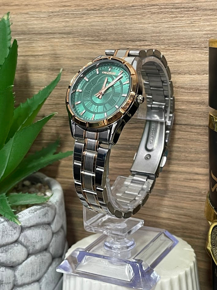 RELOJ CHAXIGO PLATEADO ESFERA VERDE