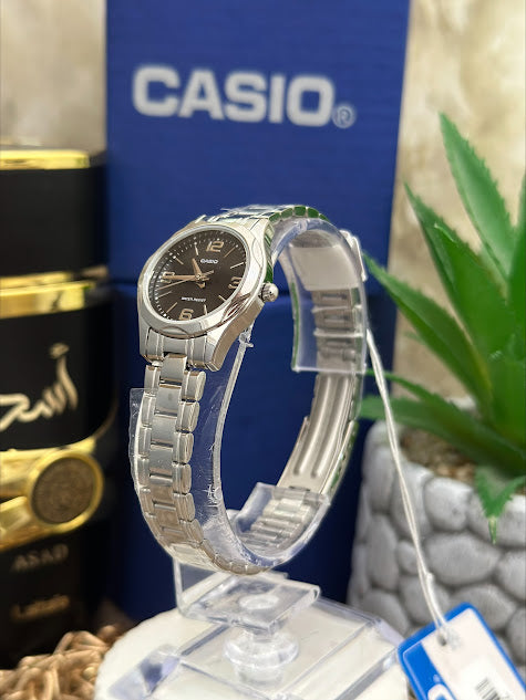 CASIO DAMA MINI PLATEADO ESFERA NEGRA