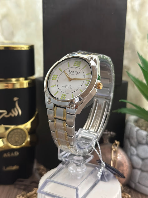 SALCO PLATEADO ESFERA BLANCA NUMERO VERDE