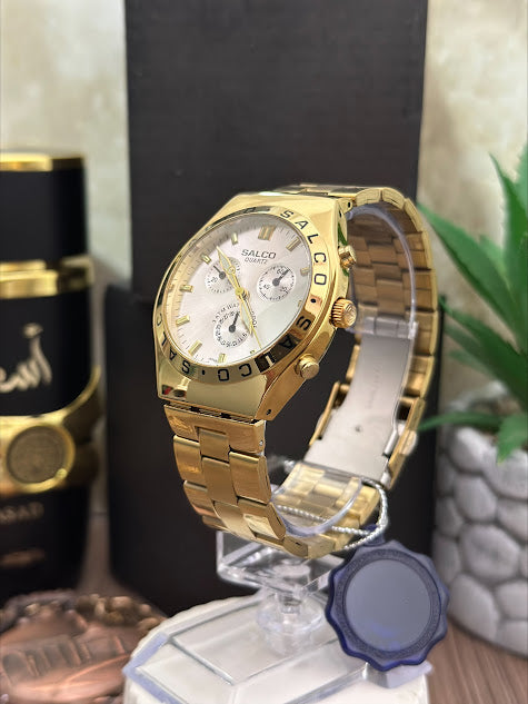 SALCO TODO DORADO ESFERA PLATEADA NUMEROS EN EL BORDE