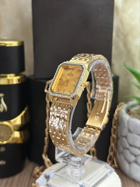 BLU DAMA TODO DORADO PIEDRAS EN EL BORDE ESFERA DORADA