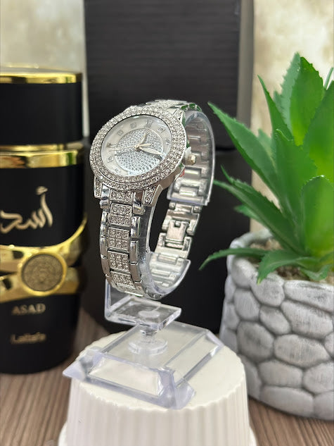 CUBANO PLATEADO ESFERA PLATEADA NUMEROS ROMANOS