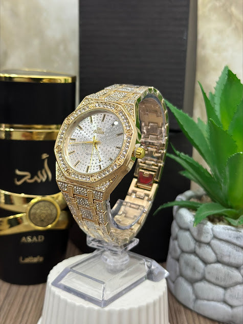 CUBANO DORADO ESFERA BLANCA MARCA BLU